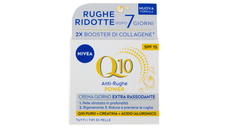 Nivea Q10 Anti-Rughe Power Crema Giorno Extra Rassodante SPF 15 Tutti i Tipi di Pelle 50 ml