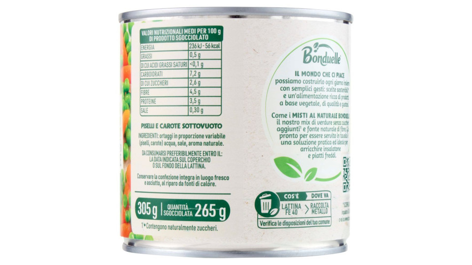 Bonduelle Piselli e Carotine 305 g