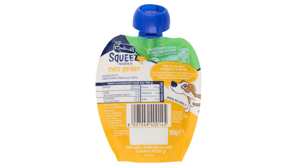 Melinda Squeez 100% frutta Passata di mela golden 90 g