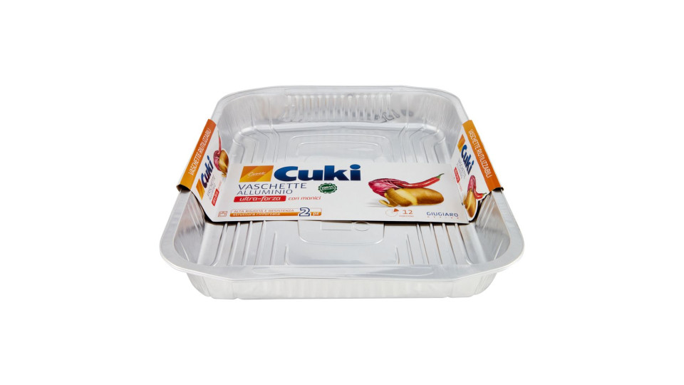 Cuki Cuoce Vaschette Alluminio ultra-forza con manici 8 Porzioni 2 pz