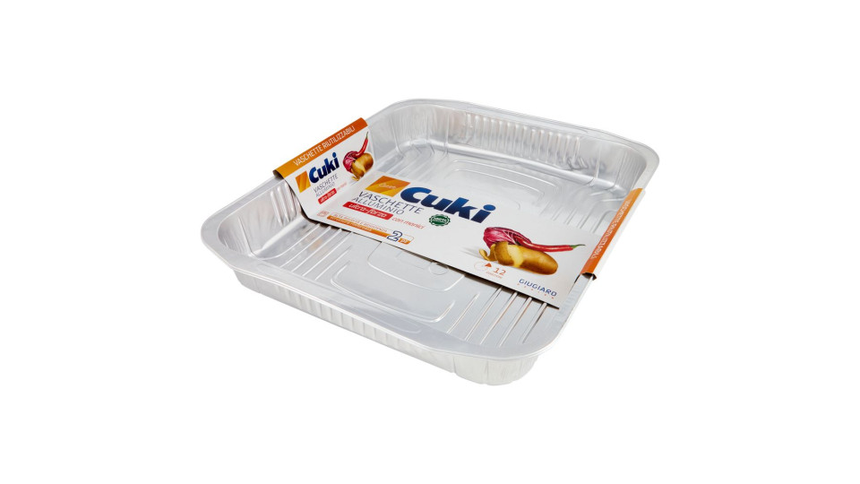 Cuki Cuoce Vaschette Alluminio ultra-forza con manici 8 Porzioni 2 pz