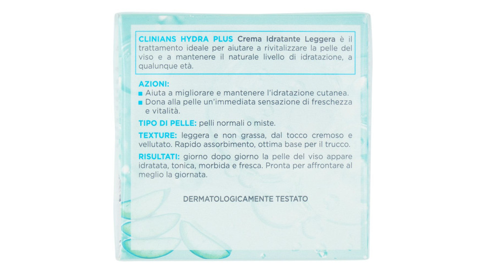 Clinians Hydra Plus Crema Idratante Leggera Pelli Normali o Miste 50 mL