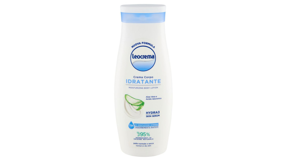 Leocrema Crema Corpo Idratante Aloe Vera e Acido Ialuronico 400 ml