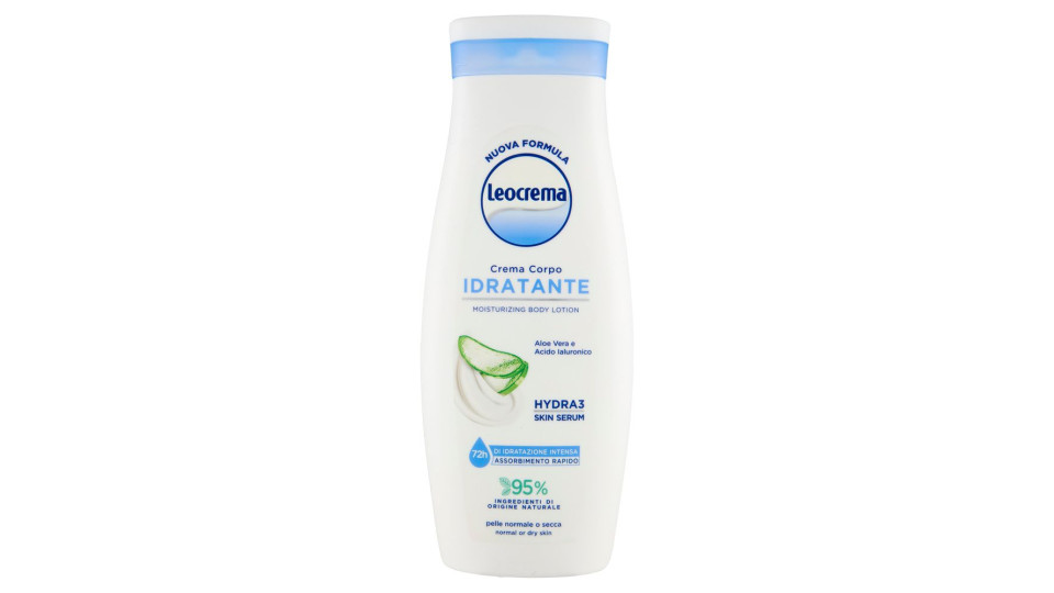 Leocrema Crema Corpo Idratante Aloe Vera e Acido Ialuronico 400 ml