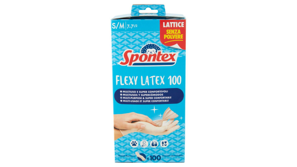 Spontex Guanti Usa&getta Flexy Latex x100 Taglia P/M