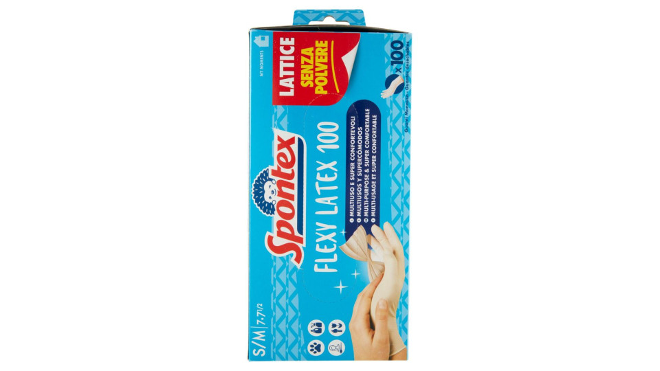 Spontex Guanti Usa&getta Flexy Latex x100 Taglia P/M
