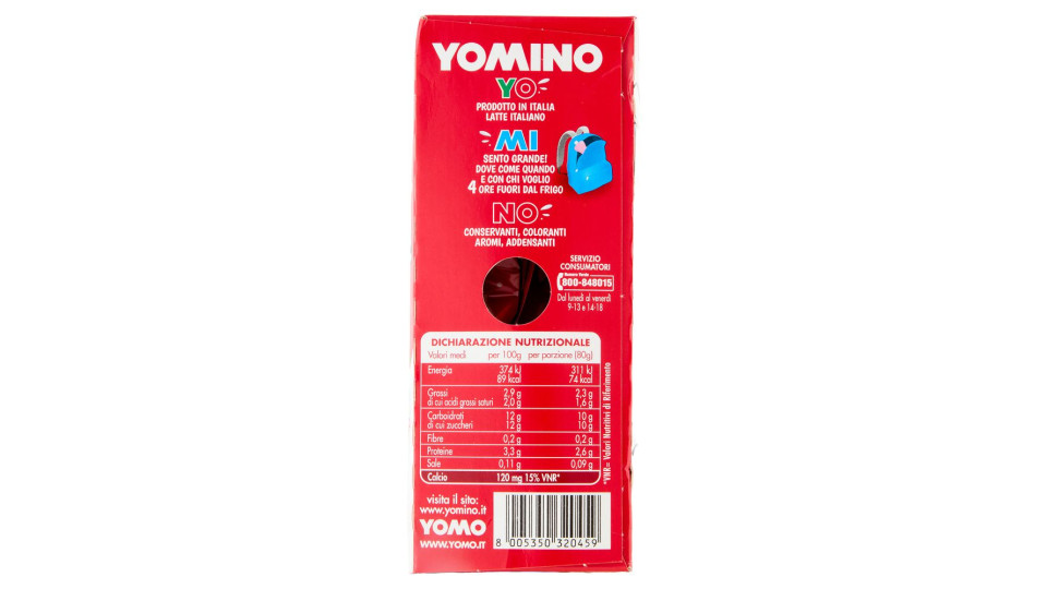 Yomino 100% Naturale Fragola 4 x 80 g