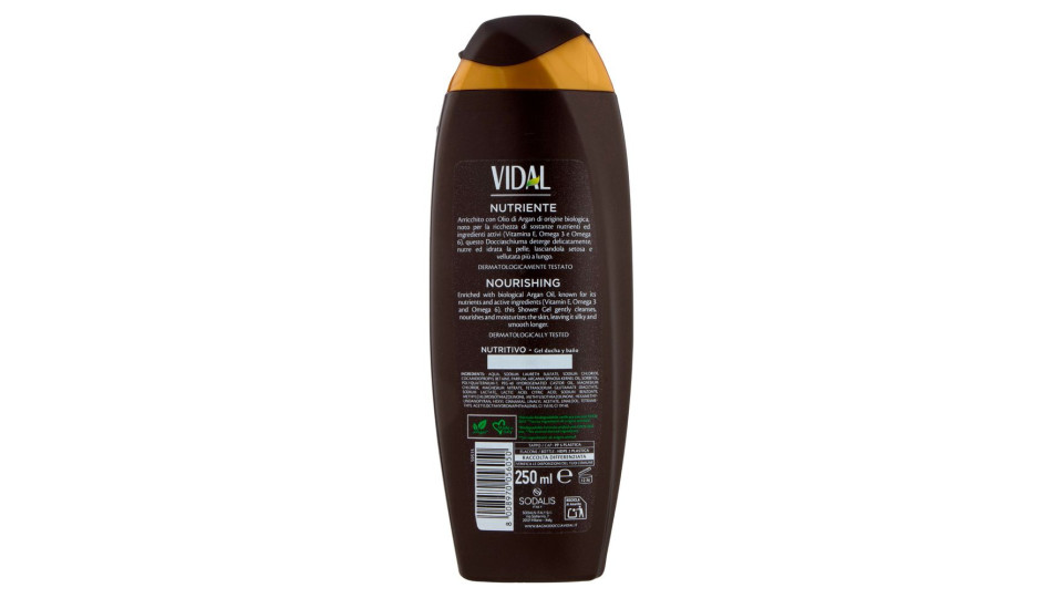 Vidal Argan Oil Docciaschiuma Nutriente Olio di Argan Biologico 250 ml