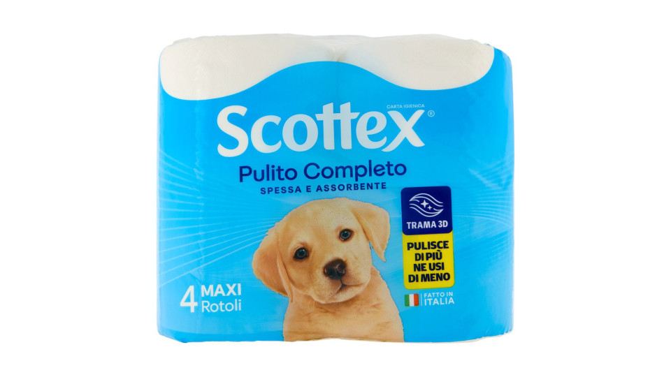 Scottex Pulito Completo Carta Igienica, 4 Rotoli Maxi