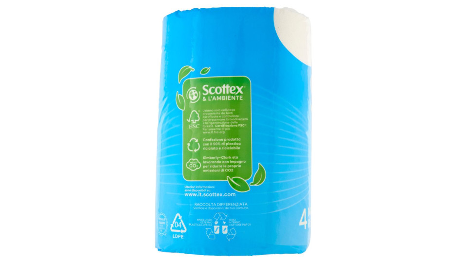 Scottex Pulito Completo Carta Igienica, 4 Rotoli Maxi