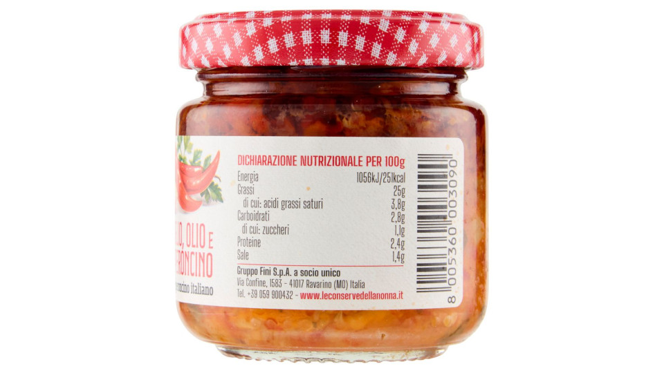Le Conserve della Nonna Aglio Olio e Peperoncino 95 g.