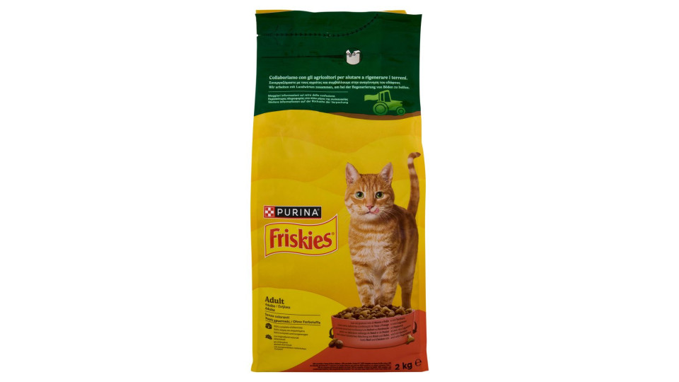 Purina, gatto Friskies crocchette Adult con manzo, pollo e verdure aggiunte