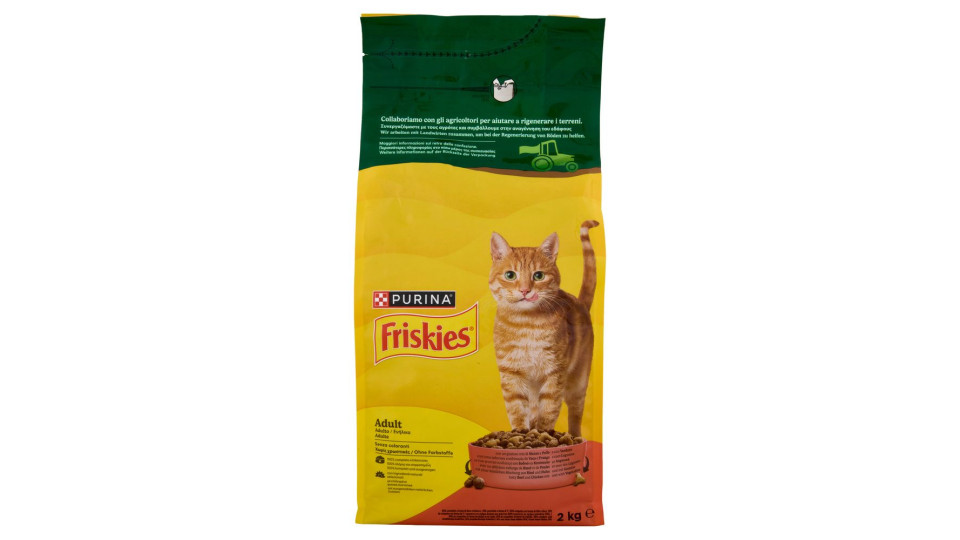 Purina, gatto Friskies crocchette Adult con manzo, pollo e verdure aggiunte