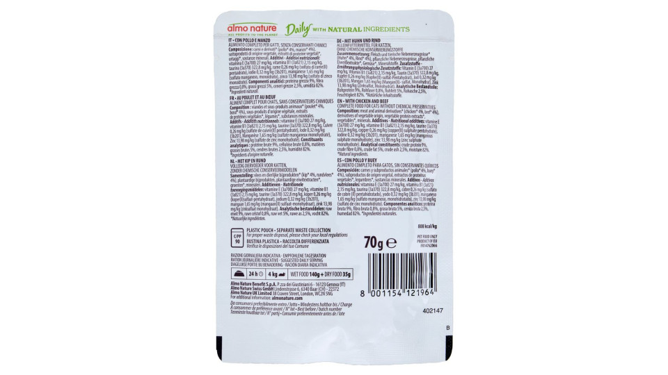 Almo nature Daily menu con pollo e manzo
