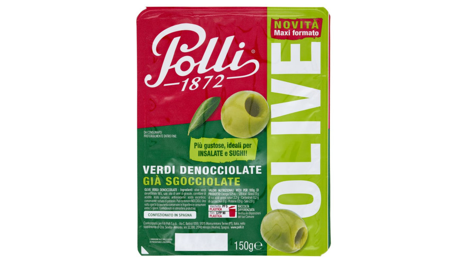 Polli, olive verdi denocciolate