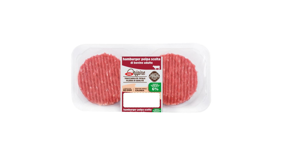 Hamburger Polpa Scelta Di Bovino Adulto