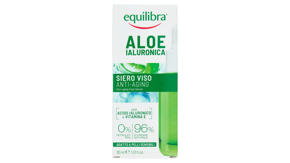 Equilibra Aloe Siero Viso anti-aging con il 50% di Aloe Vera