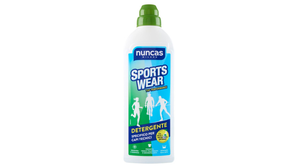 Nuncas, Sportswear detergente specifico