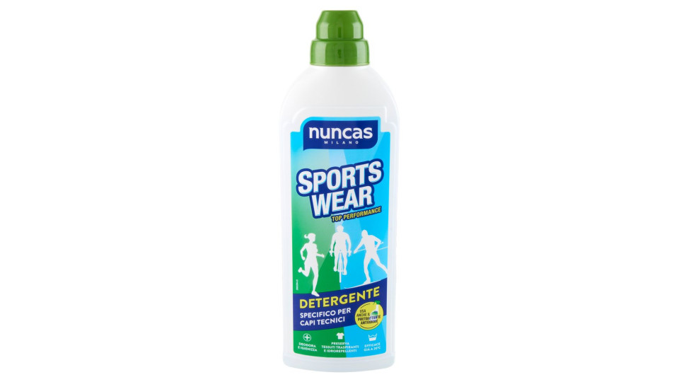 Nuncas, Sportswear detergente specifico