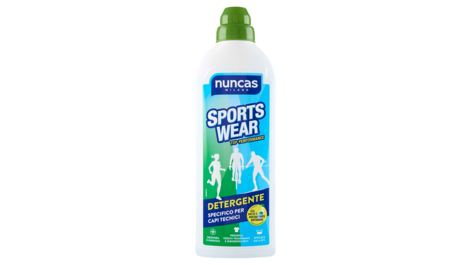 Nuncas, Sportswear detergente specifico