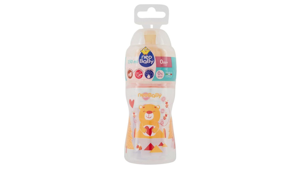Neo Baby, biberon in plastica collo largo 150 ml
