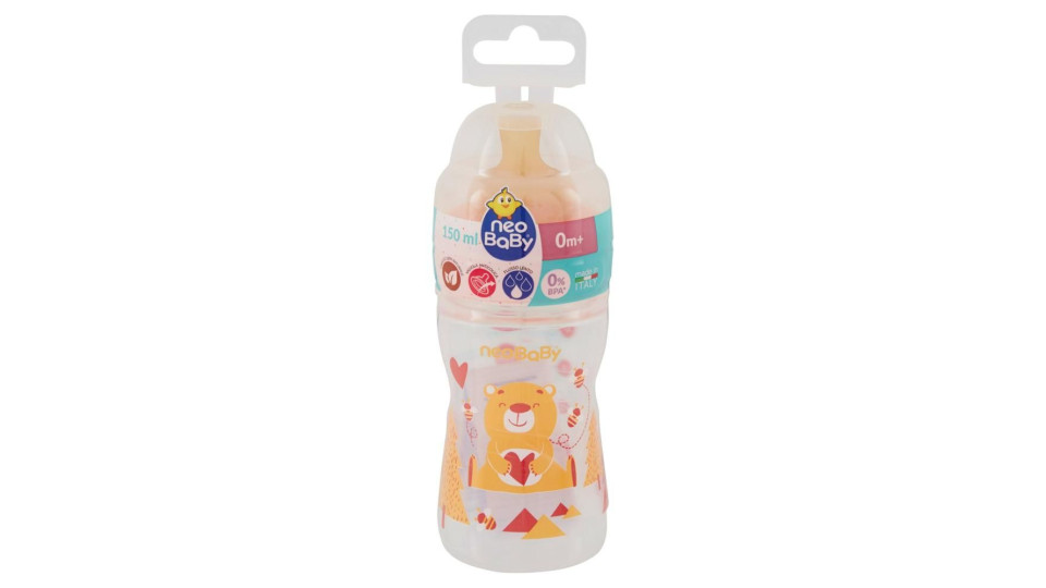 Neo Baby, biberon in plastica collo largo 150 ml