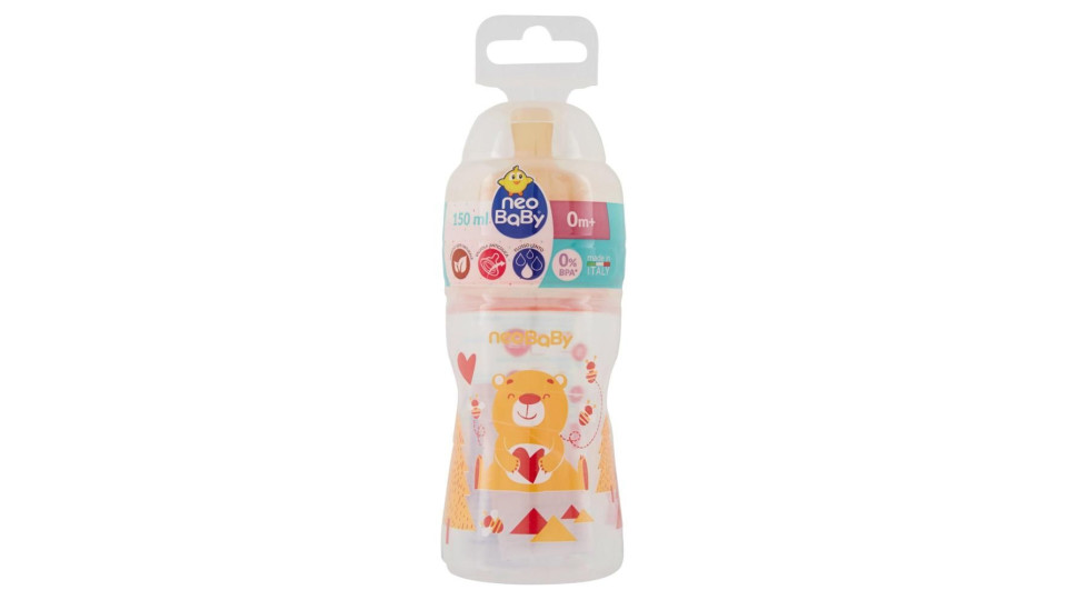 Neo Baby, biberon in plastica collo largo 150 ml