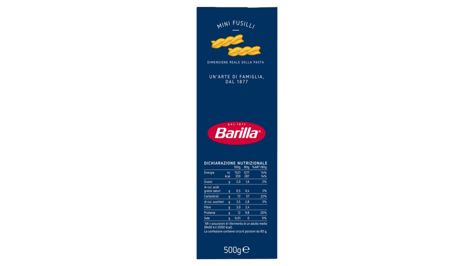 Barilla Piccolini 018 Fusilli
