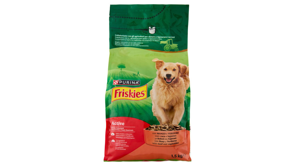 Purina, gatto Friskies crocchette Crock & Soft con manzo pollo e verdure aggiunte