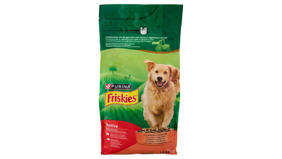 Purina, gatto Friskies crocchette Crock & Soft con manzo pollo e verdure aggiunte