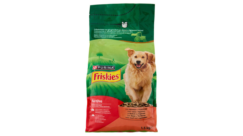 Purina, gatto Friskies crocchette Crock & Soft con manzo pollo e verdure aggiunte