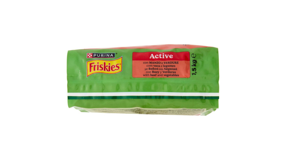 Purina, gatto Friskies crocchette Crock & Soft con manzo pollo e verdure aggiunte