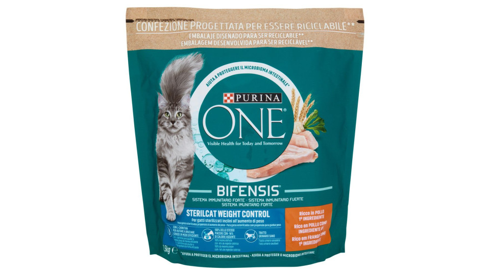 Purina, gatto One Bifensis crocchette Adult Ricco pollo e cereali integrali