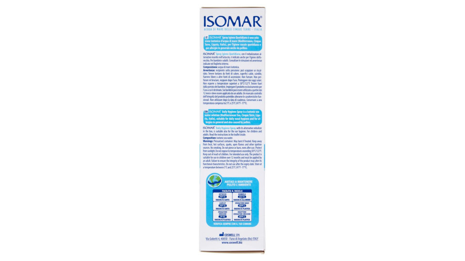 Isomar, Naso e Orecchie spray igiene quotidiana