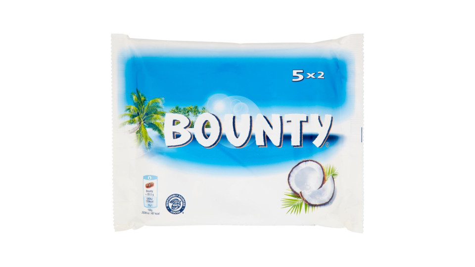 Bounty, snack al cioccolato con ripieno di cocco