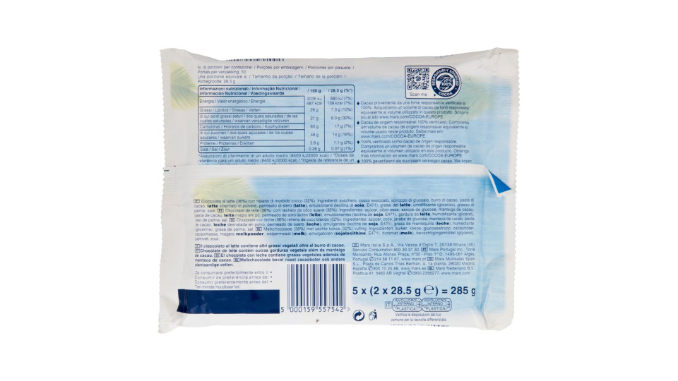 Bounty, snack al cioccolato con ripieno di cocco
