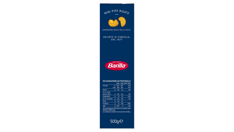 Barilla Piccolini Pipe Rigate