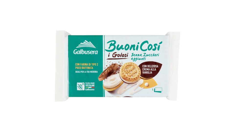 Galbusera, BuoniCosì biscotti farciti senza zuccheri aggiunti