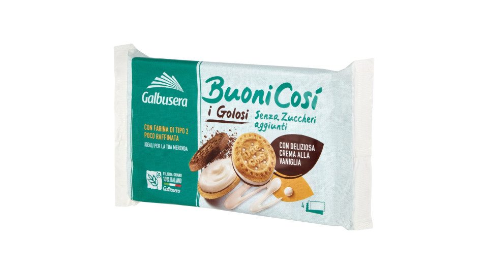 Galbusera, BuoniCosì biscotti farciti senza zuccheri aggiunti