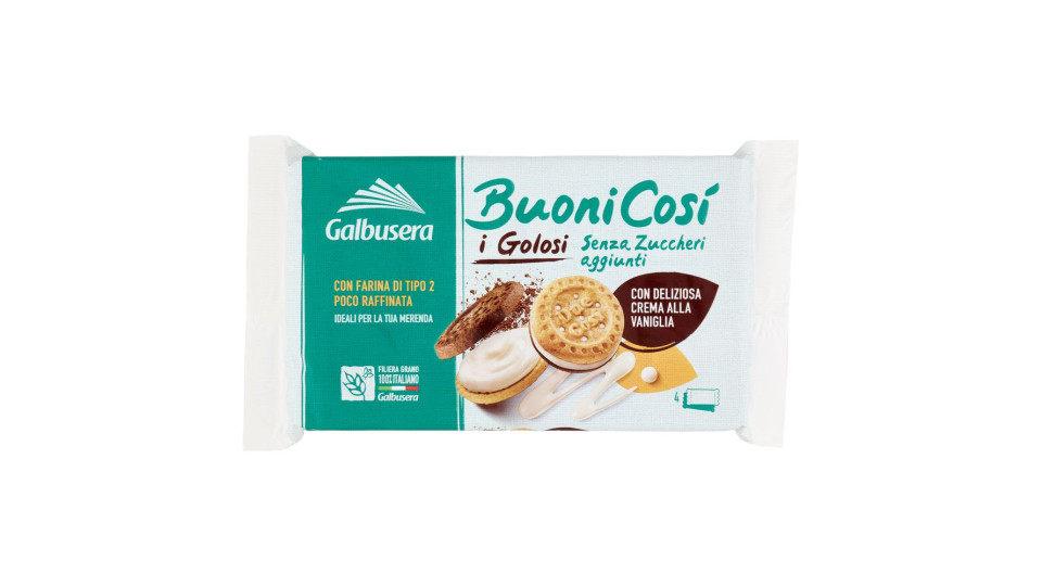 Galbusera, BuoniCosì biscotti farciti senza zuccheri aggiunti