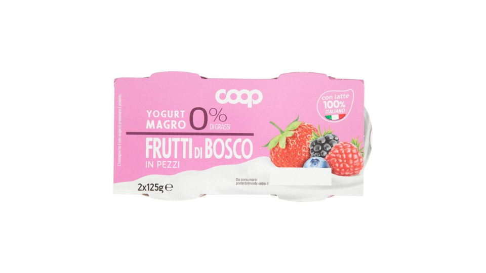 0% Di Grassi Yogurt Magro Con Frutti Di Bosco In Pezzi