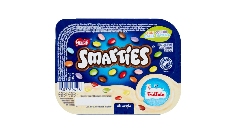 Nestlè, Fruttolo Smarties Yogurt alla vaniglia