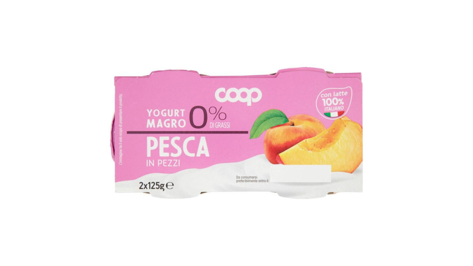 0% Di Grassi Yogurt Magro Con Pesca In Pezzi