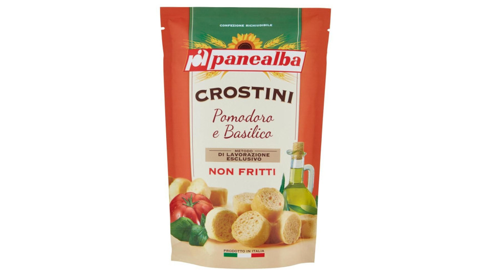 Panealba crostini pomodoro basilico