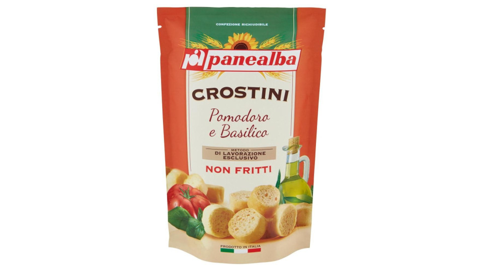 Panealba crostini pomodoro basilico