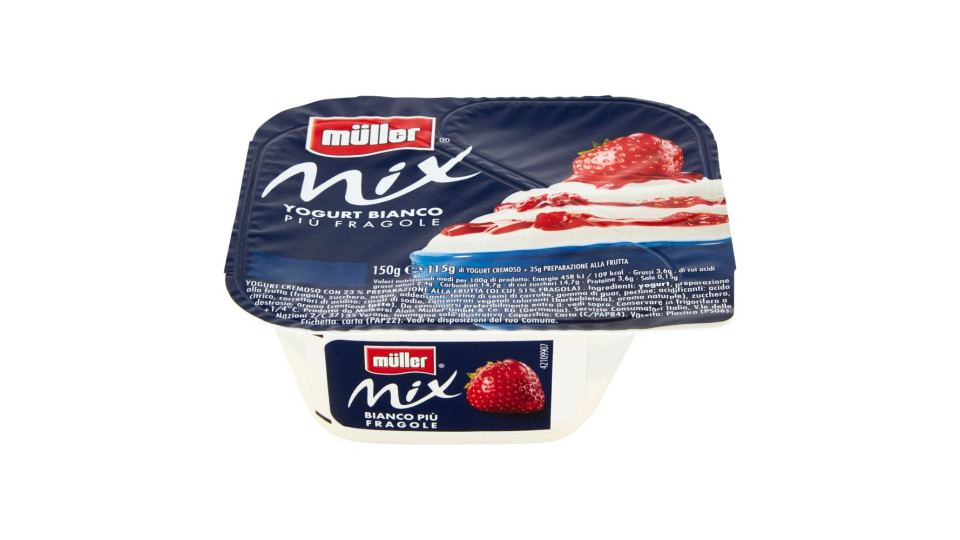 Müller Mix Yogurt Bianco più Fragole
