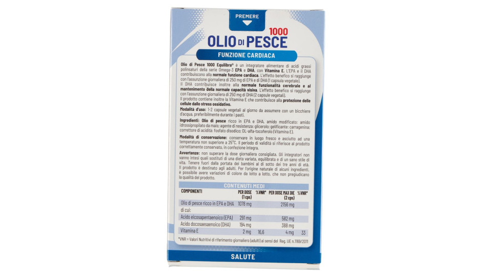 Equilibra, olio di pesce 1000 60 perle vegetali