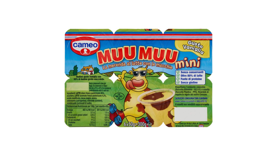 Cameo - Muu Muu, Budino al Cioccolato con Macchie Gusto Vaniglia