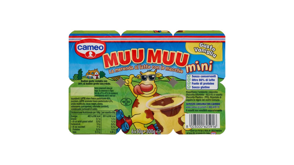 Cameo - Muu Muu, Budino al Cioccolato con Macchie Gusto Vaniglia