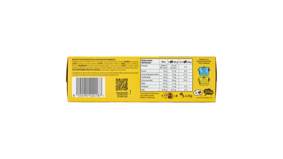 Saiwa, Oro Ciok al cioccolato fondente